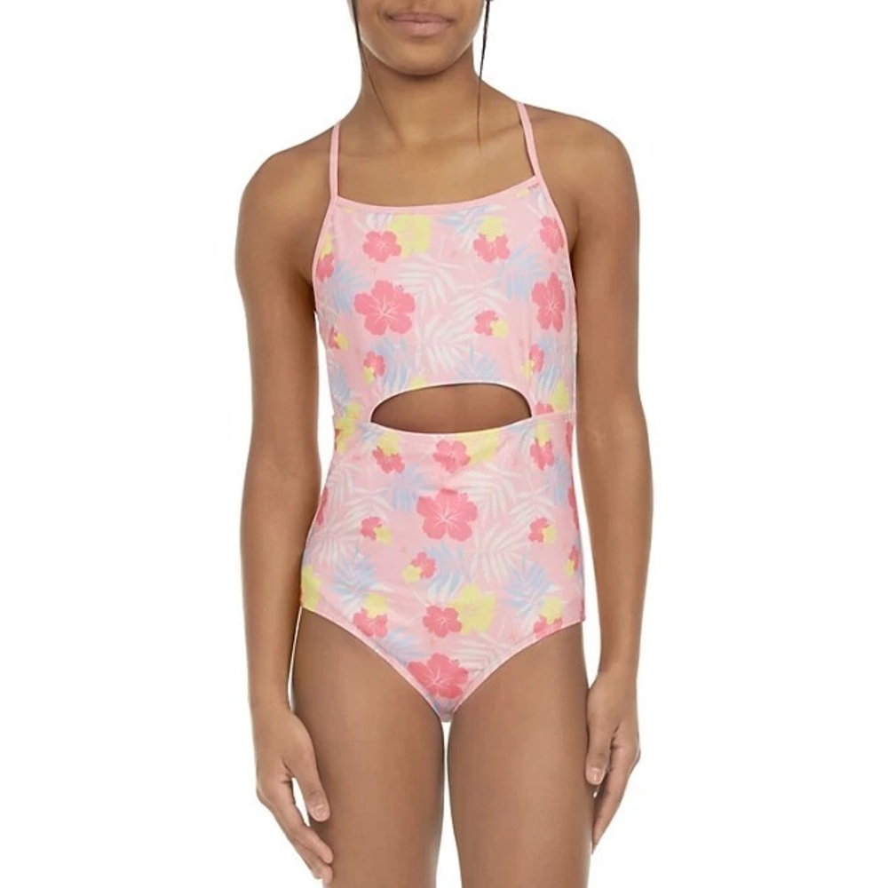NWOT Hurley ‘Pink Flamingo’ Girls One Piece Swimsuit